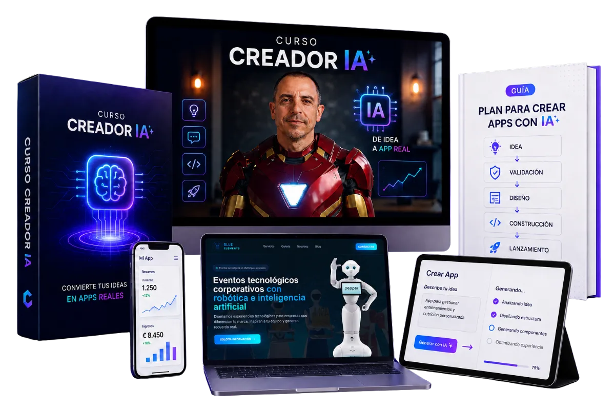 Curso Creador IA — bundle completo en todos los dispositivos